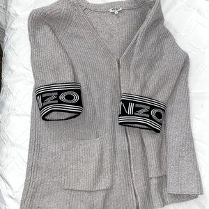 KENZO Cardigan with Logo Sleeves Wool/Cotton
